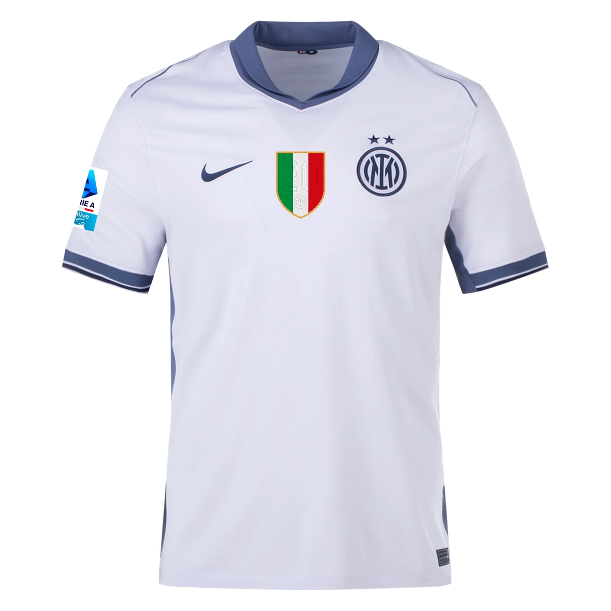 Nike Inter Milan Carlos Augusto Away Jersey w/ Serie A + Scudetto Patch 24/25 (Summit White/Iris Whisper)
