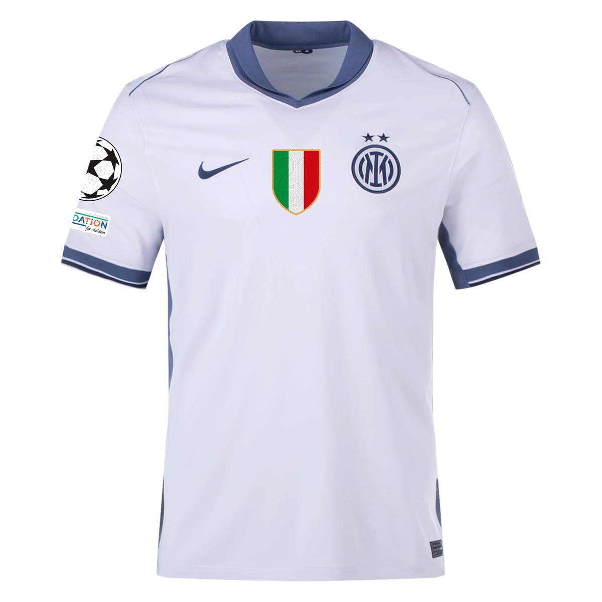 Nike Inter Milan Federico Dimarco Away Jersey w/ Champions League + Scudetto Patch 24/25 (Summit White/Iris Whisper)
