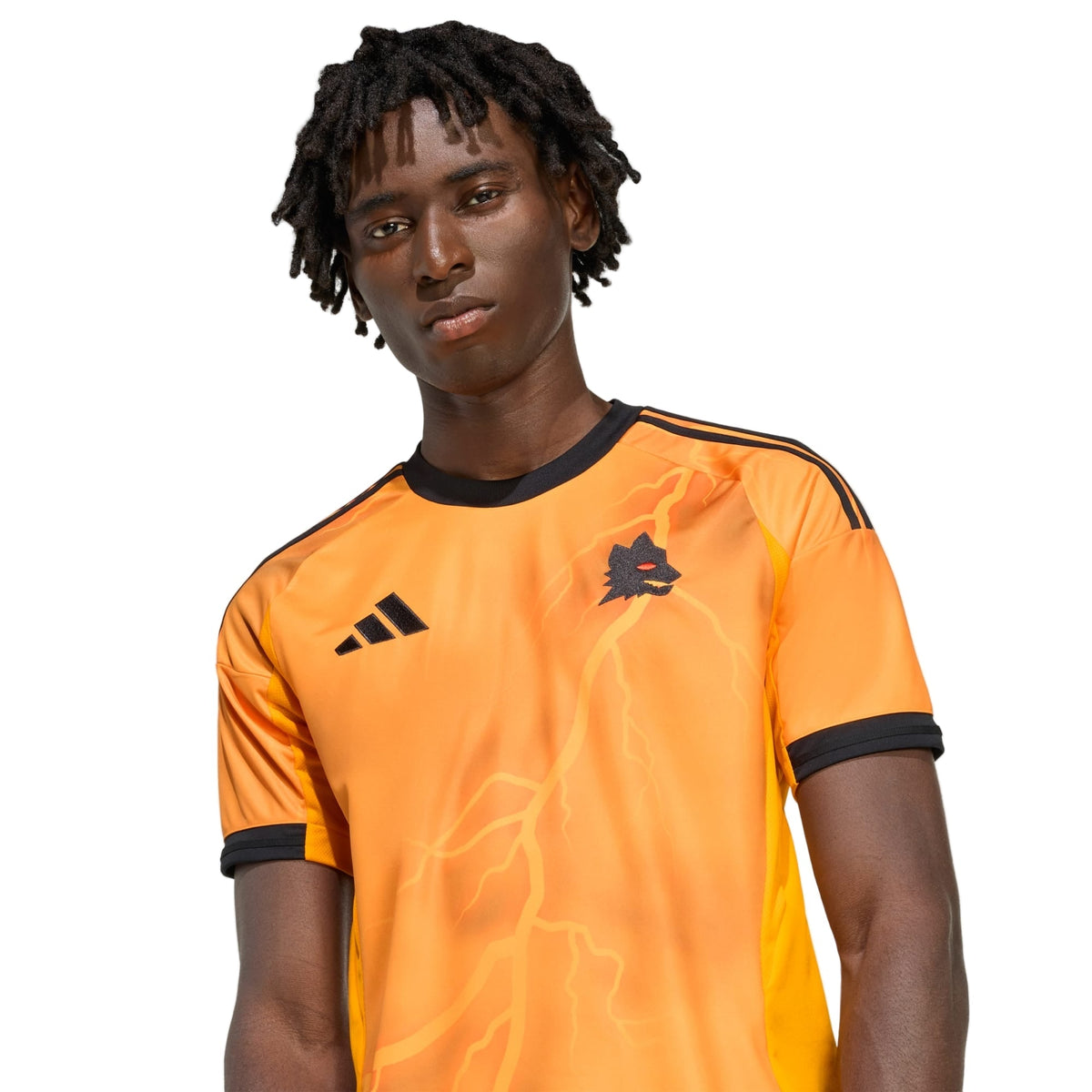 adidas Roma Buba Sangaré Away Jersey w/ Serie A Patch 25/26 (Orange/Black)