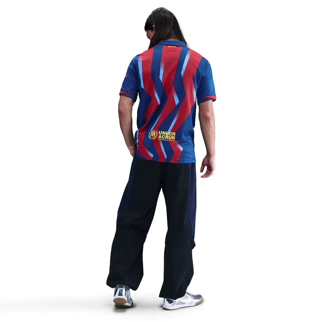 Nike Men's FC Barcelona Balde 4th Jersey 25/26 w/ La Liga Patches (Blue/Red/Yellow)