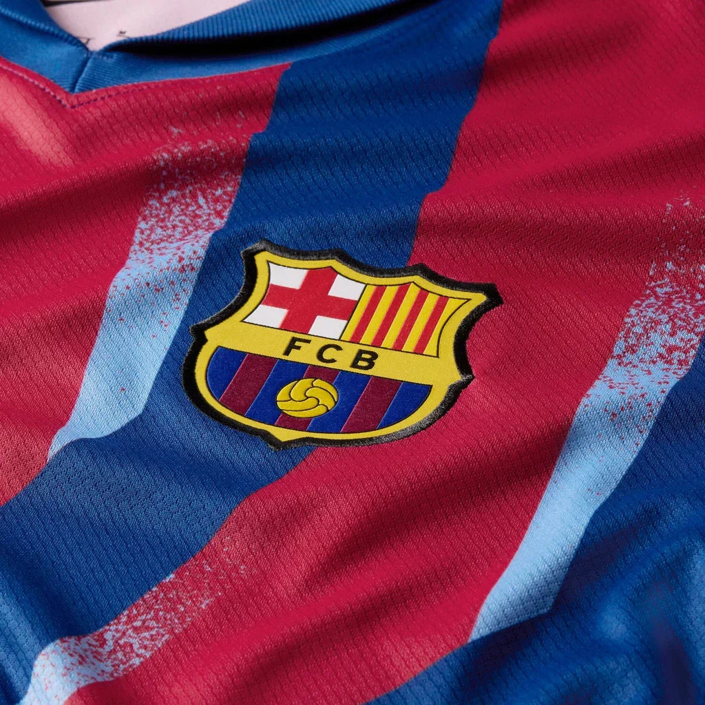 Nike Men's FC Barcelona 4th Jersey 25/26 (Blue/Red/Yellow)