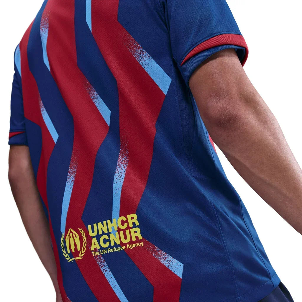 Nike Men's FC Barcelona Eric 4th Jersey 25/26 w/ La Liga Patches (Blue/Red/Yellow)