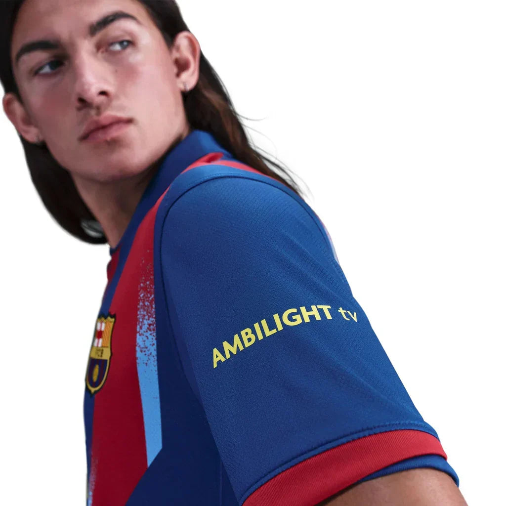 Nike Men's FC Barcelona M. Casado 4th Jersey 25/26 w/ La Liga Patches (Blue/Red/Yellow)