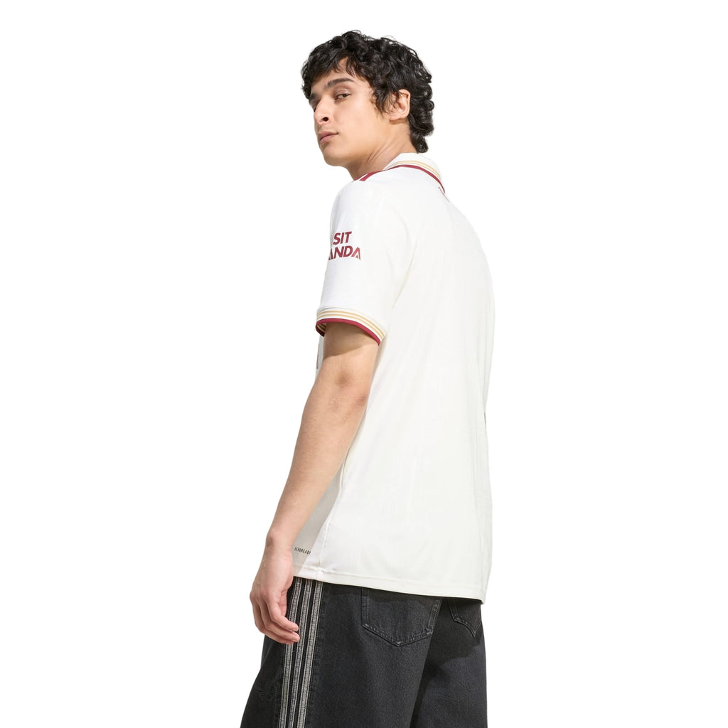 adidas Madueke Men's Arsenal FC Third Jersey 25/26 w/ NRFR + EPL Patches (White/Burgundy)