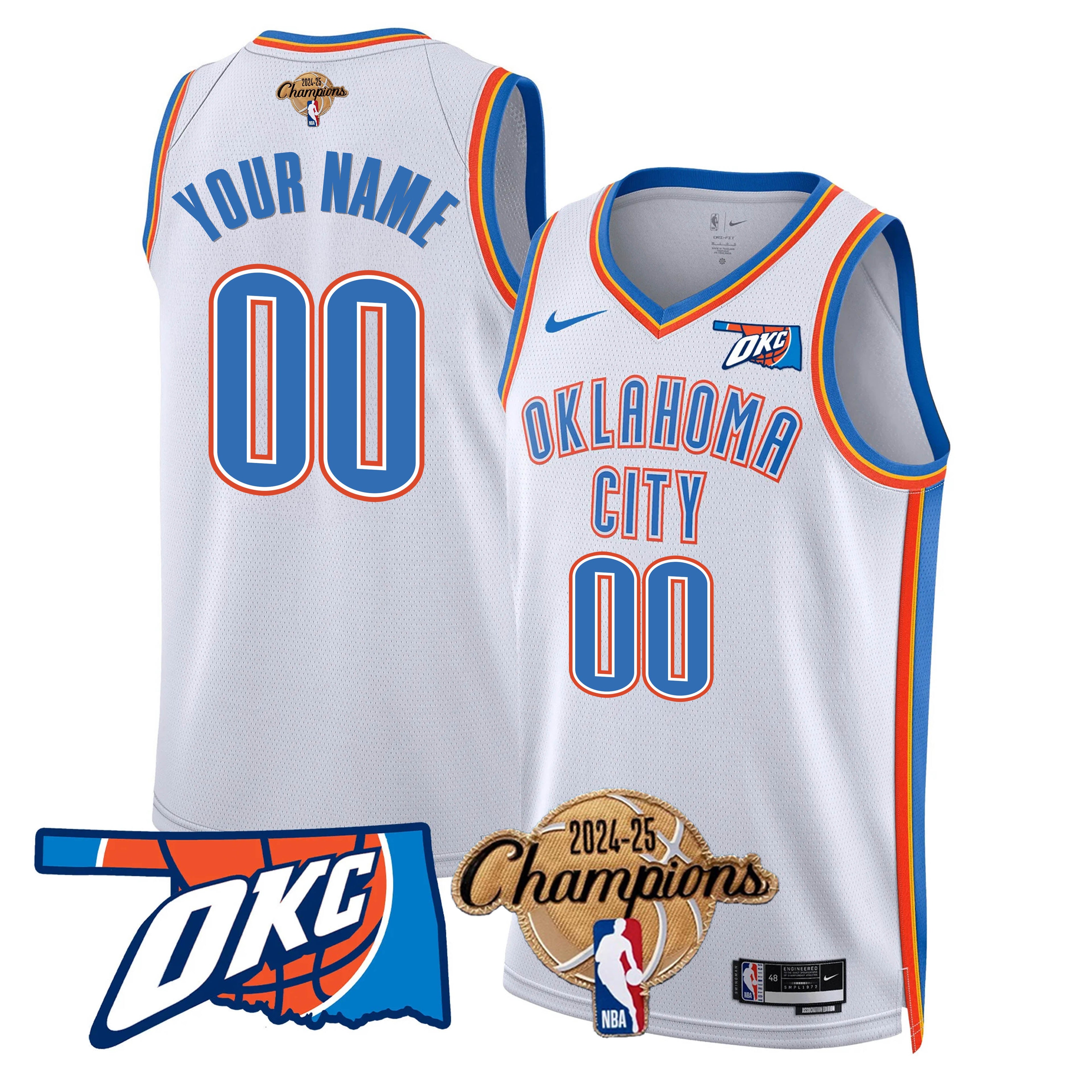 OKC 2024-25 Champions Custom Jersey - Stitched