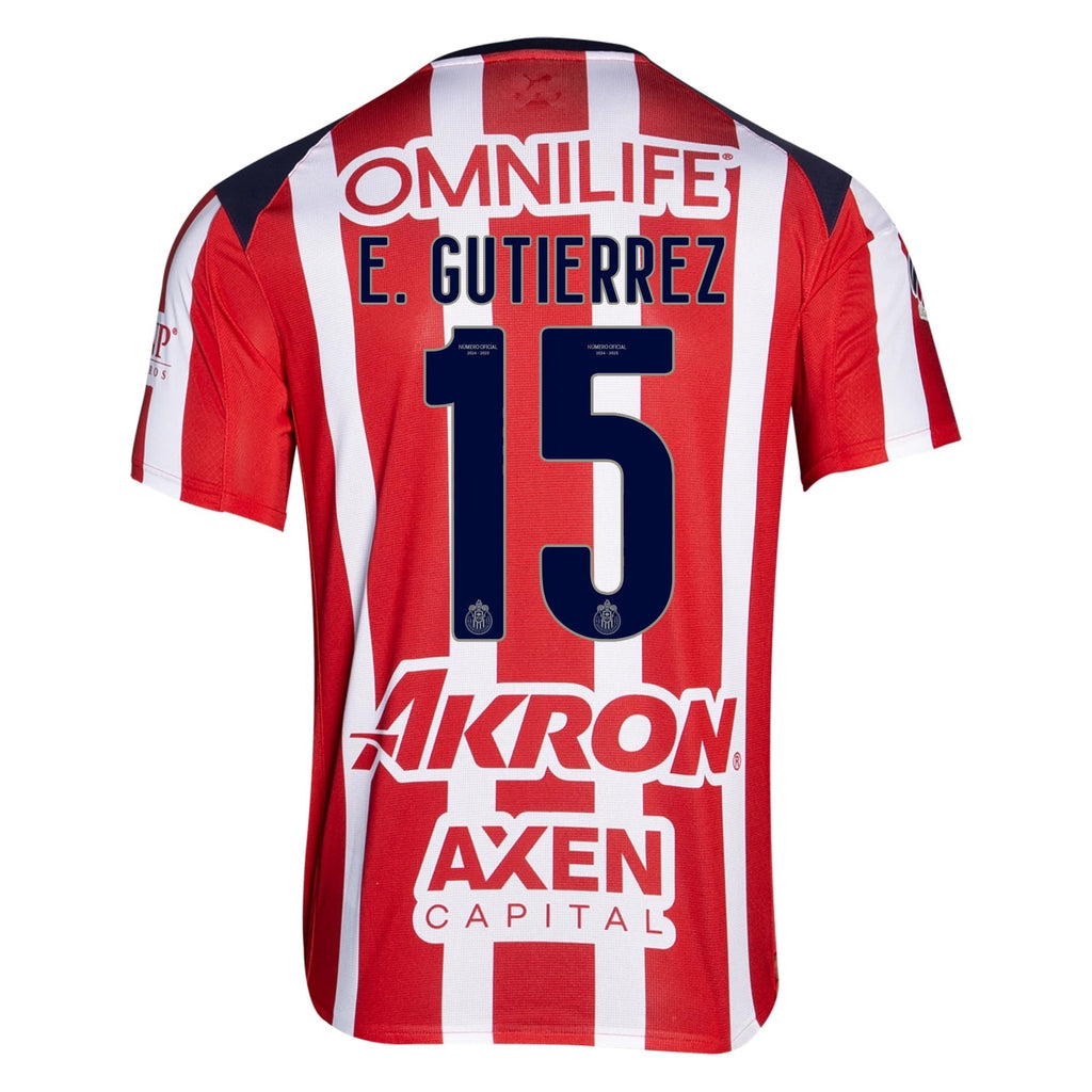 Puma Erick Gutiérrez Men's Chivas De Guadalajara Home Jersey 25/26 (Puma Red/White)