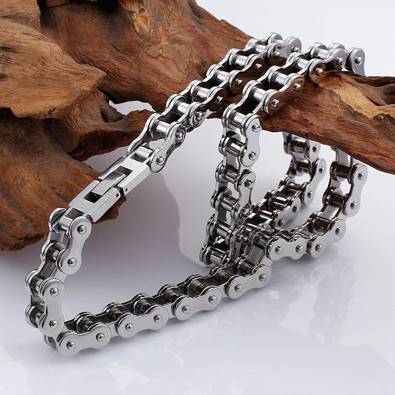 Rock And Roll Necklace Men 11MM 22" 316L Stainless Steel Men's Bicycle Bike Motorcycle Link Chain Necklaces Jewelry Accessories