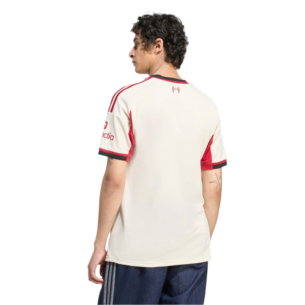 adidas Men's Liverpool Mohamed Salah Away Jersey w/ Champions League Patches 25/26 (Wonder White)