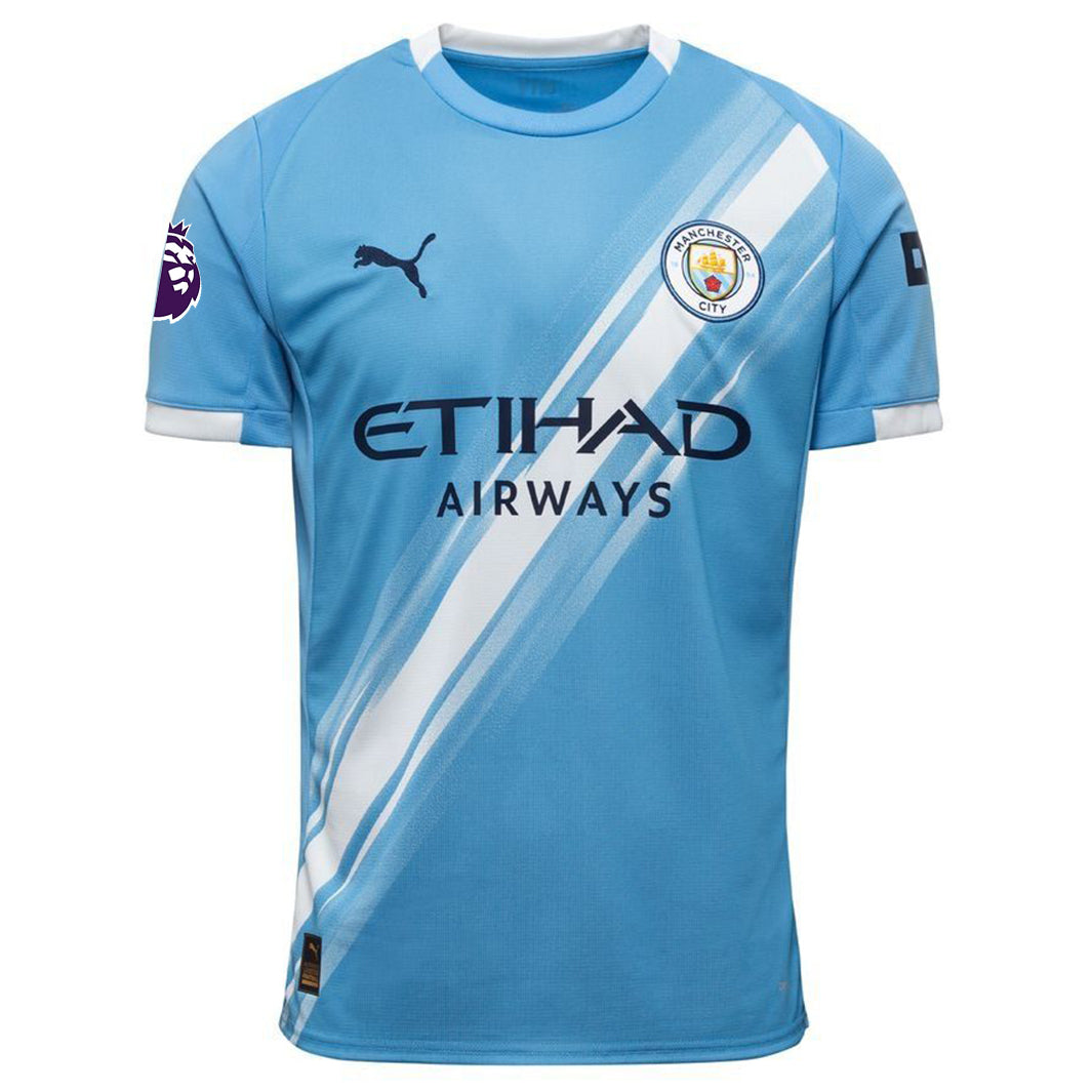 Puma Vitor Reis Manchester City Home Jersey 25/26 w/ EPL + Sponsor Patch (Team Light Blue/Puma White)