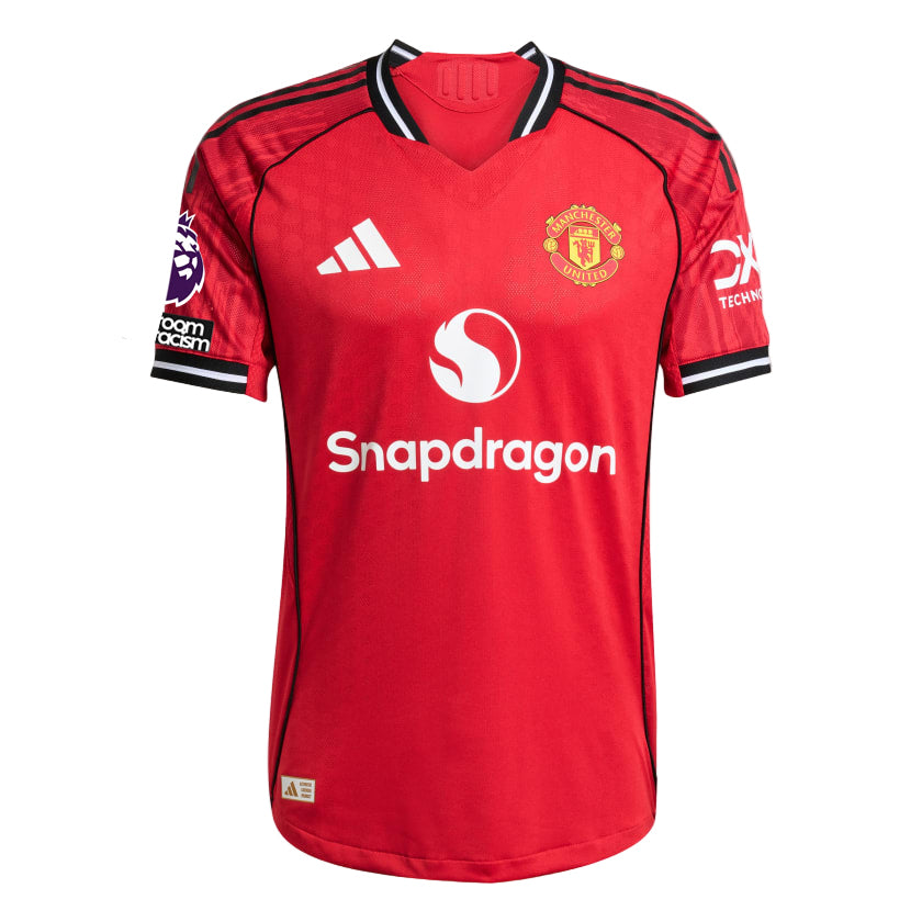 adidas Sesko Men's Manchester United Authentic Home Jersey 25/26 w/ NRFR + EPL Patch (Red)
