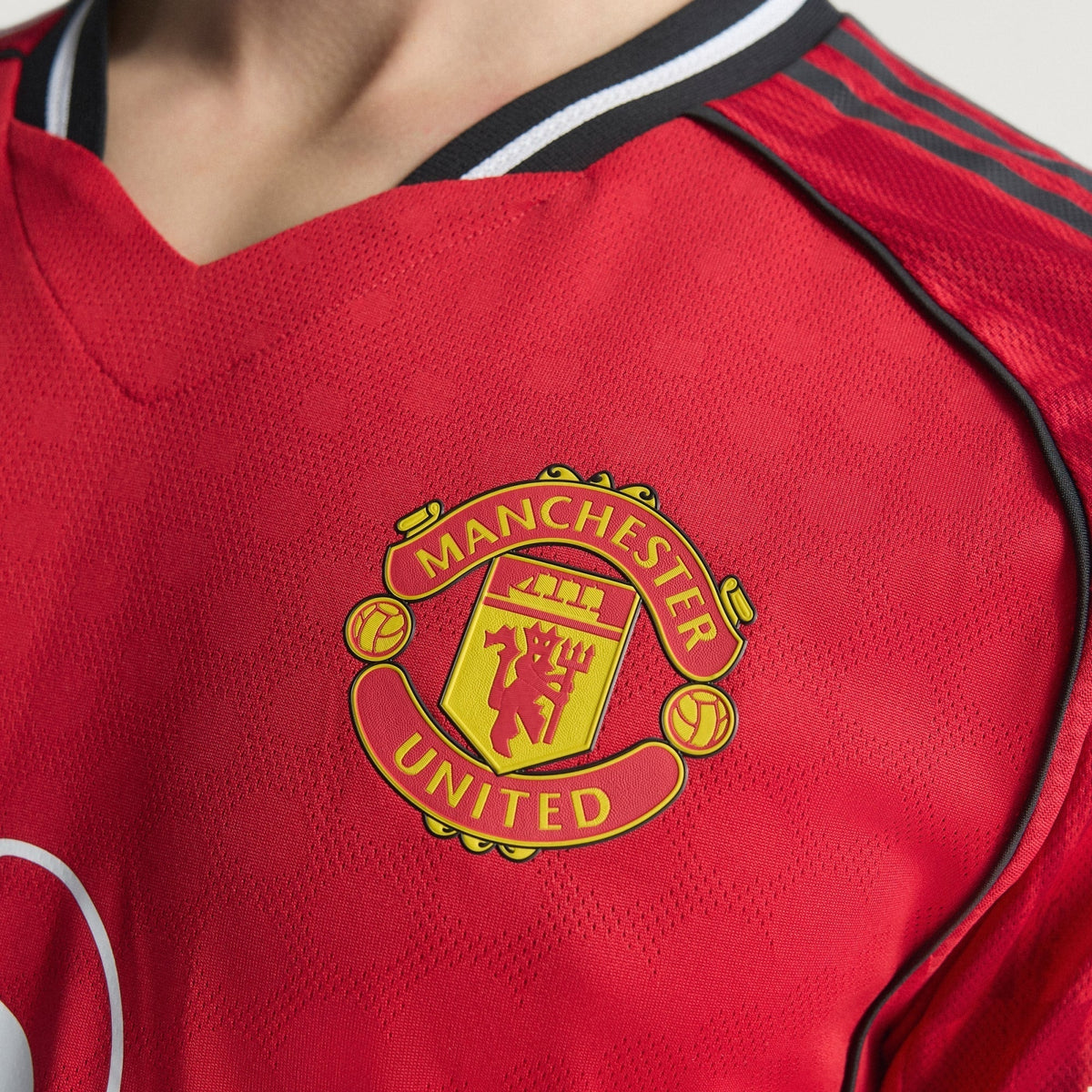 adidas Sesko Men's Manchester United Authentic Home Jersey 25/26 w/ NRFR + EPL Patch (Red)