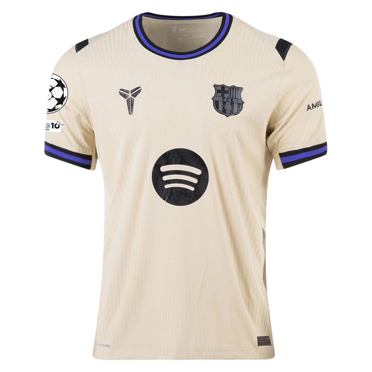 Nike Fermin Lopez Men's FC Barcelona Authentic Away Jersey w/ Champions League Patches (Team Gold/Persian Violet/Black)