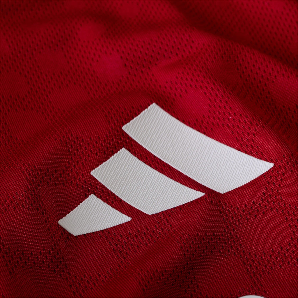 adidas Men's Liverpool FC Authentic M. Salah Home Jersey 25/26 w/ EPL + NRFR Patches (Strawberry Red)