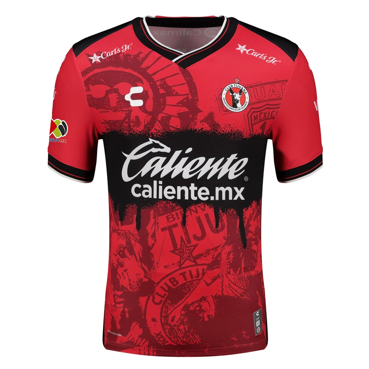 Charly José Antonio Rodriguez Men's Club Tijuana Xolos Home Jersey 25/26 w/ BBVA MX Patch (Red/Black)