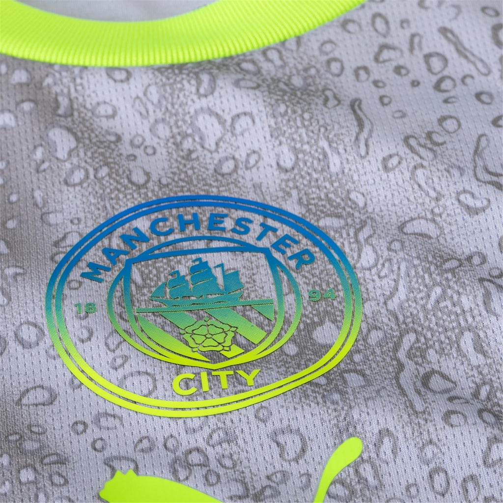 Puma Men's Manchester City Doku Third Jersey w/ EPL + No Room For Racism Patches 25/26 (Cool Weather/Pro Green)