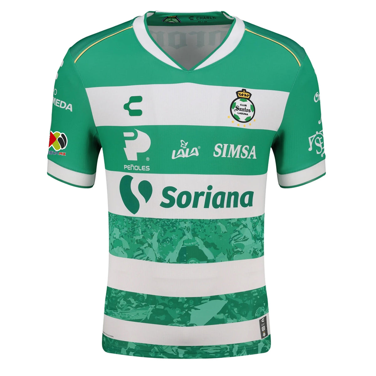 Charly Salvador Mariscal Men's Santos Laguna Home Jersey 25/26 w/ BBVA MX Patches (Green/White)