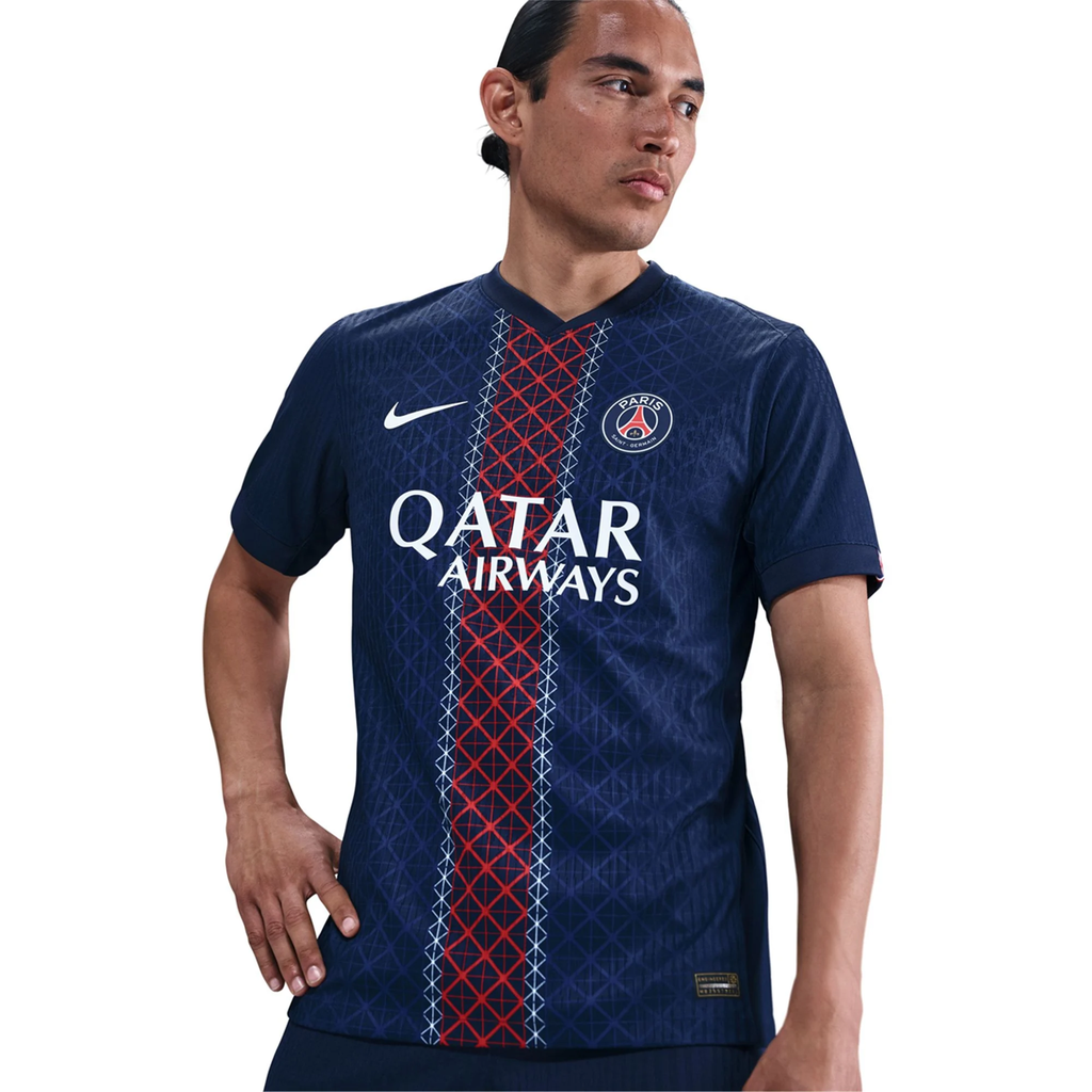 Nike Men's Marquinhos Paris Saint-Germain Authentic Home Jersey 25/26 w/ Champions League Patches (Navy)