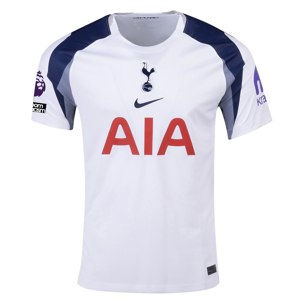 Nike Richarlison Tottenham Hotspurs Home Jersey w/ EPL + No Room For Racism Patch 25/26 (White/Iron/Binary Blue)