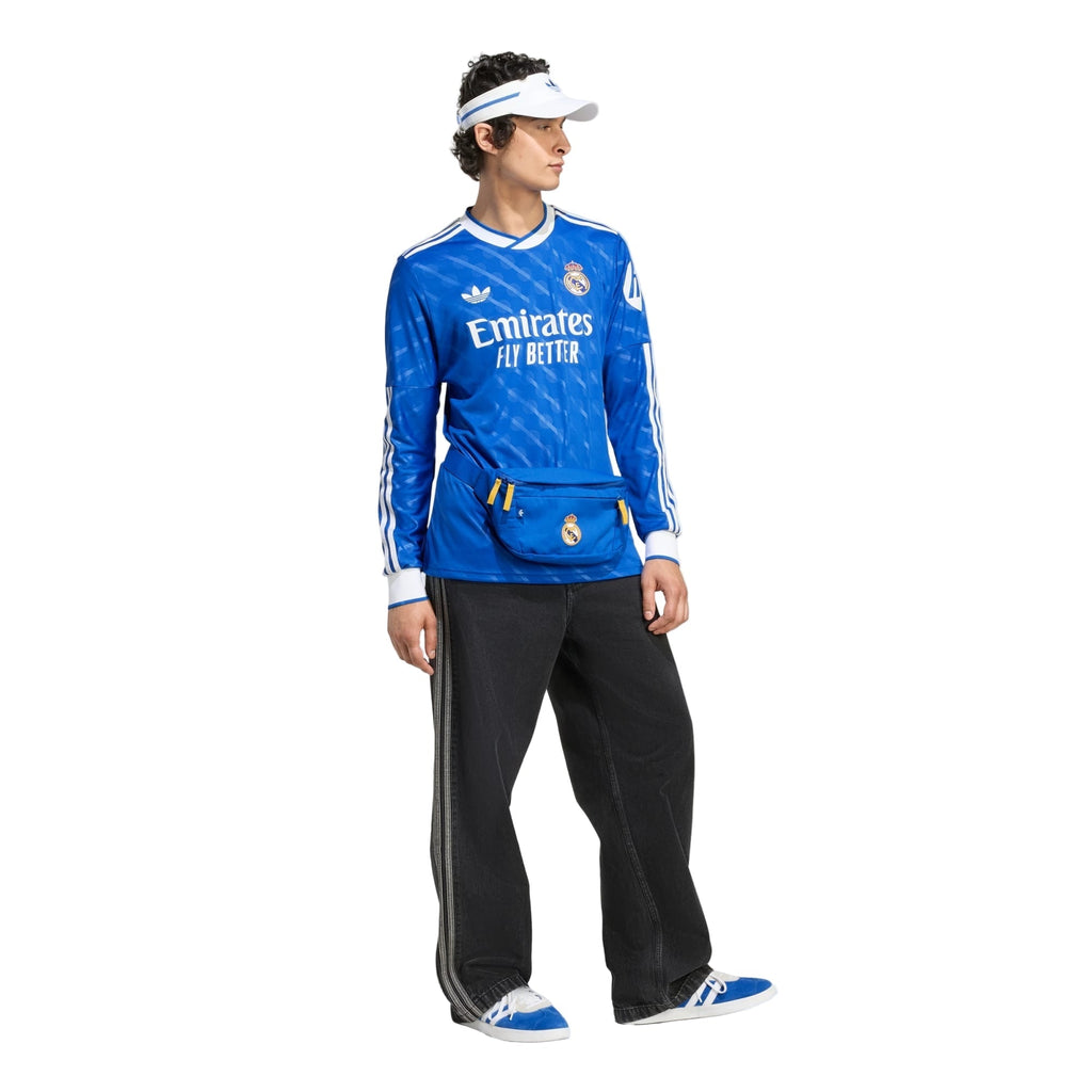 adidas Men's Real Madrid Lucas V. Long Sleeve Third Jersey w/ Champions League Patches 25/26 (Blue/White)