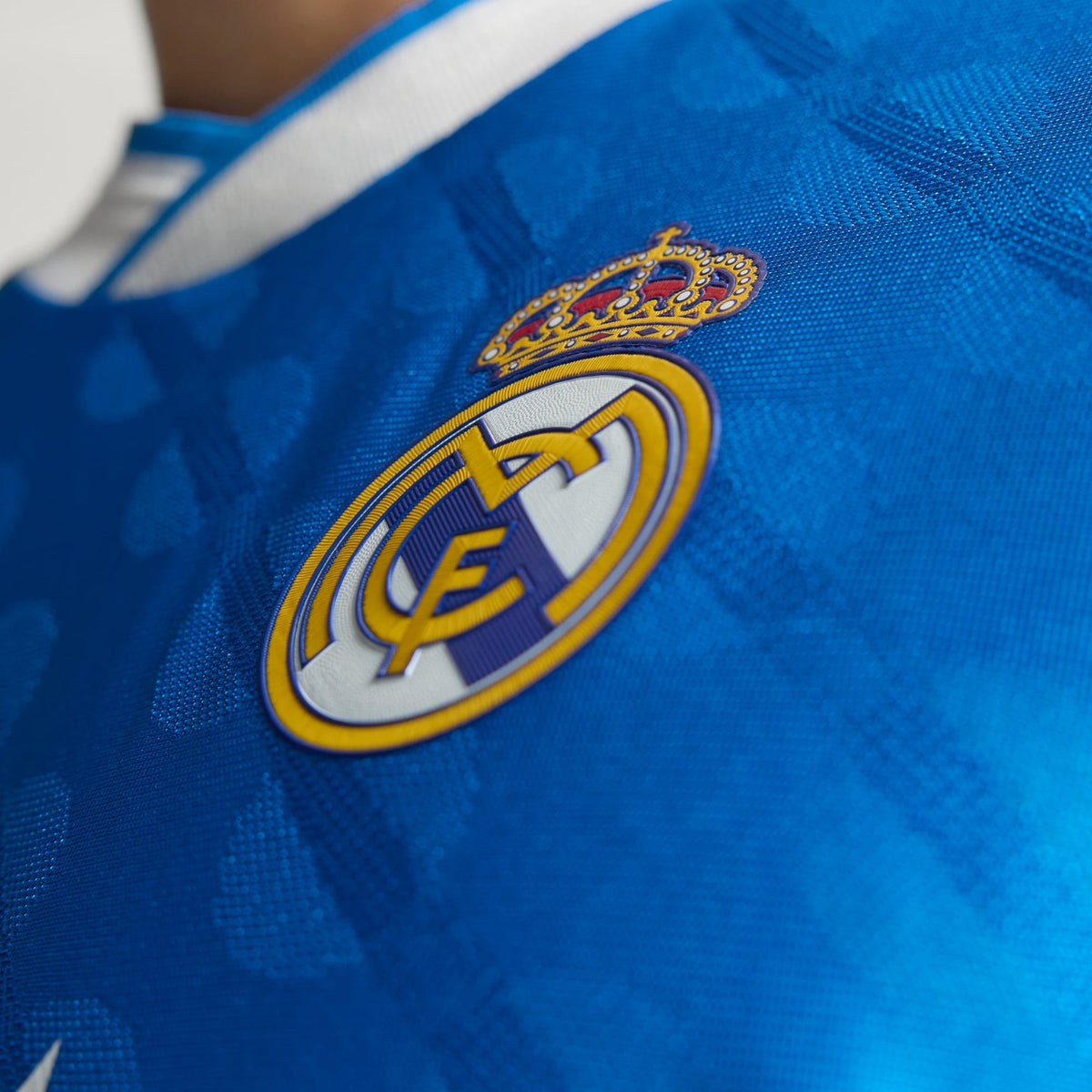 adidas Men's Kylian Mbappe Real Madrid 25/26 Authentic Third Jersey w/ Champions League Patches (Blue)