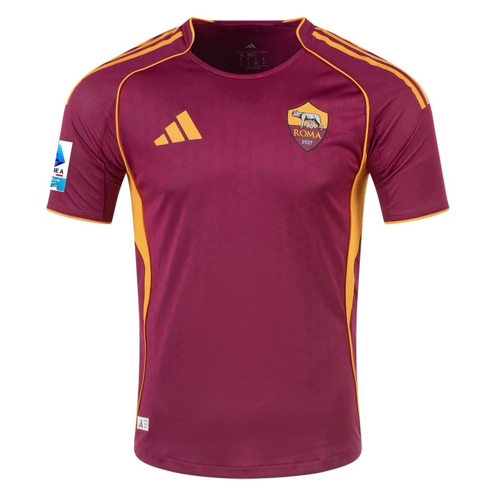 adidas Roma Authentic Bryan Cristante Home Jersey w/ Serie A Patch 25/26 (Burgundy)