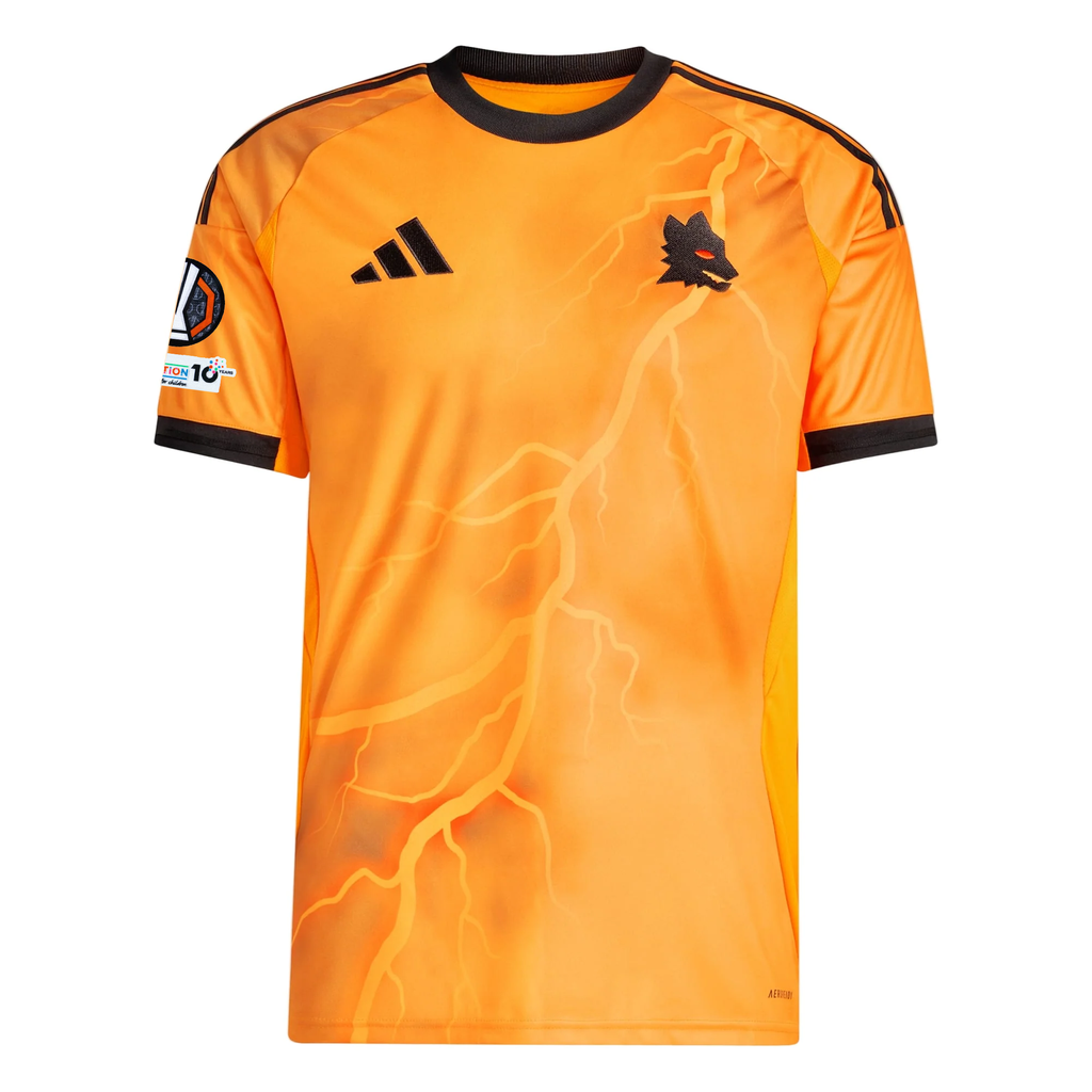 adidas Roma Tommaso Baldanzi Away Jersey w/ Europa League Patches 25/26 (Orange/Black)