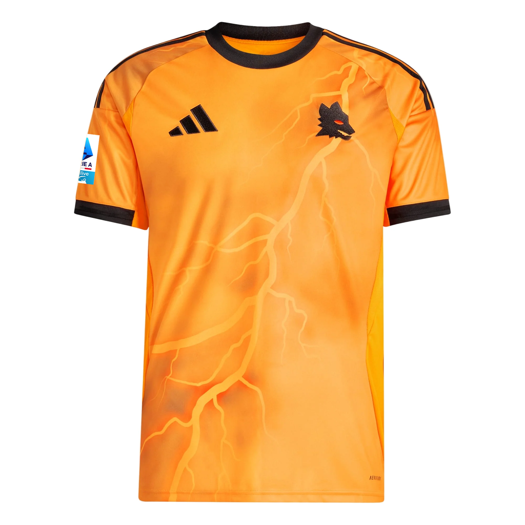 adidas Roma Angelino Away Jersey w/ Serie A Patch 25/26 (Orange/Black)