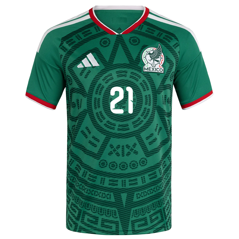 adidas Men's C. Huerta Mexico Authentic Home 2026 World Cup Jersey (Bold Green)