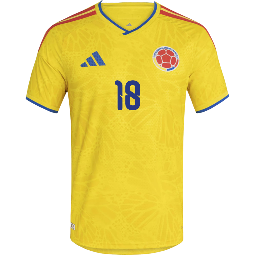 adidas Men's Sinisterra Colombia 2026 Authentic Home Jersey (Impact Yellow)