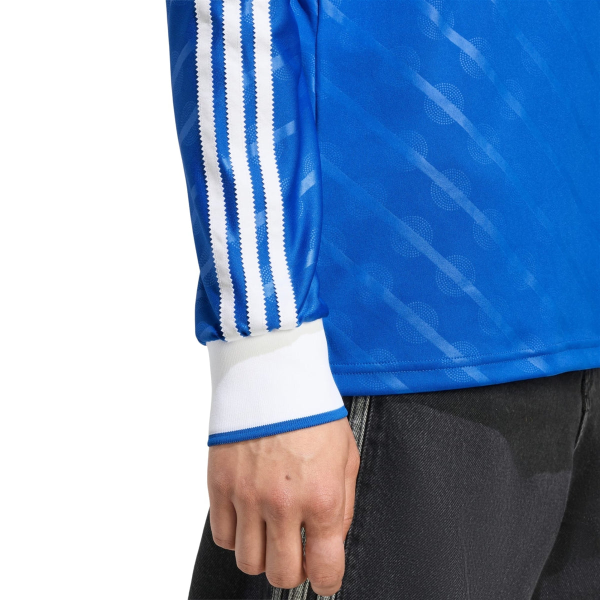 adidas Men's Real Madrid Camavinga Long Sleeve Third Jersey w/ Champions League Patches 25/26 (Blue/White)