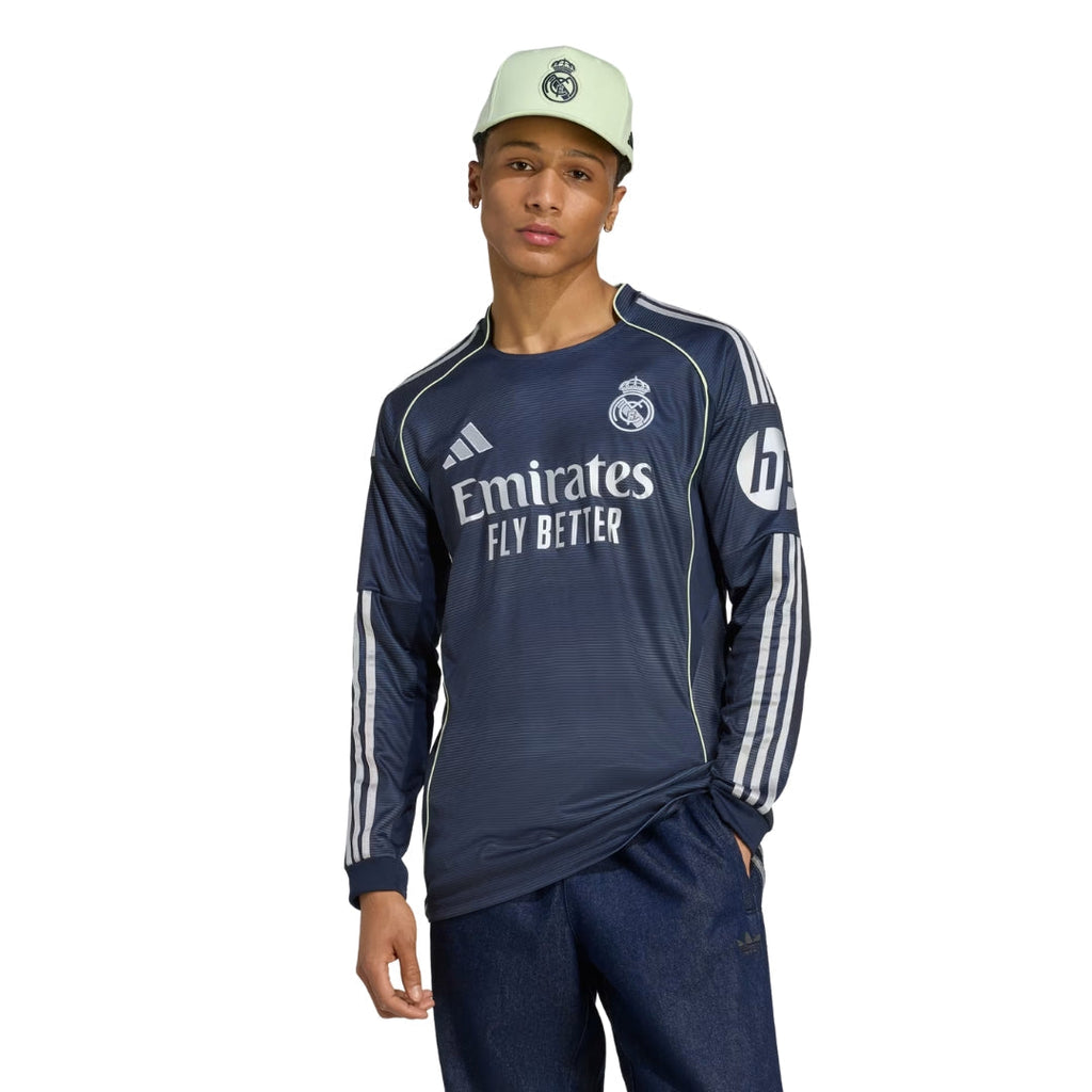 adidas Real Madrid Long Sleeve Away Jersey 25/26 (Legend Ink)