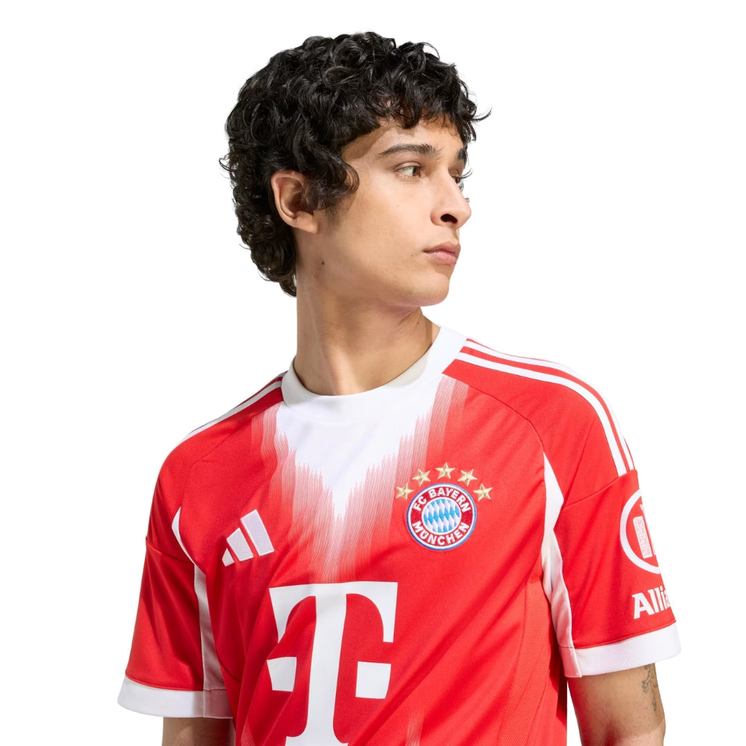 adidas Bayern Munich Upamecano Home Jersey w/ Champions League Patches 25/26 (Red)