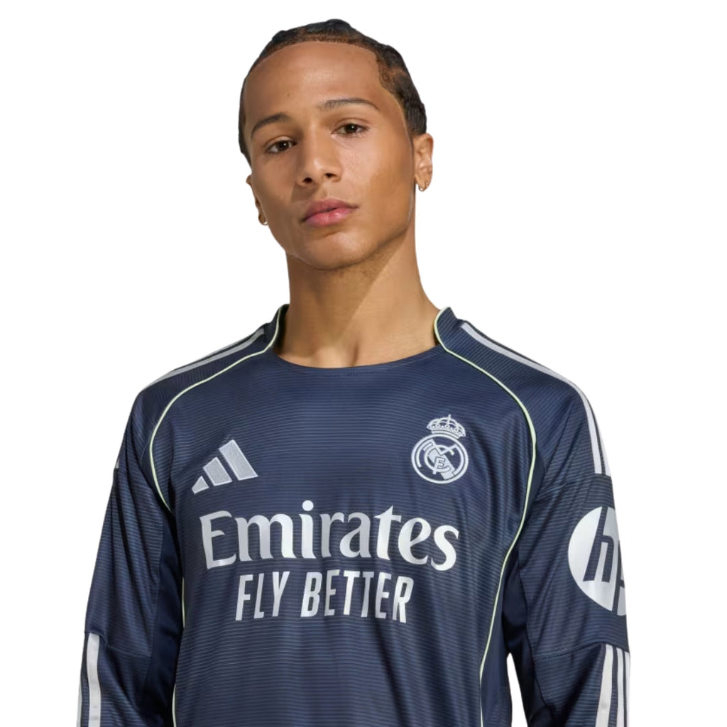adidas Real Madrid Camavinga Long Sleeve Away Jersey w/ Champions League Patches 25/26 (Legend Ink)