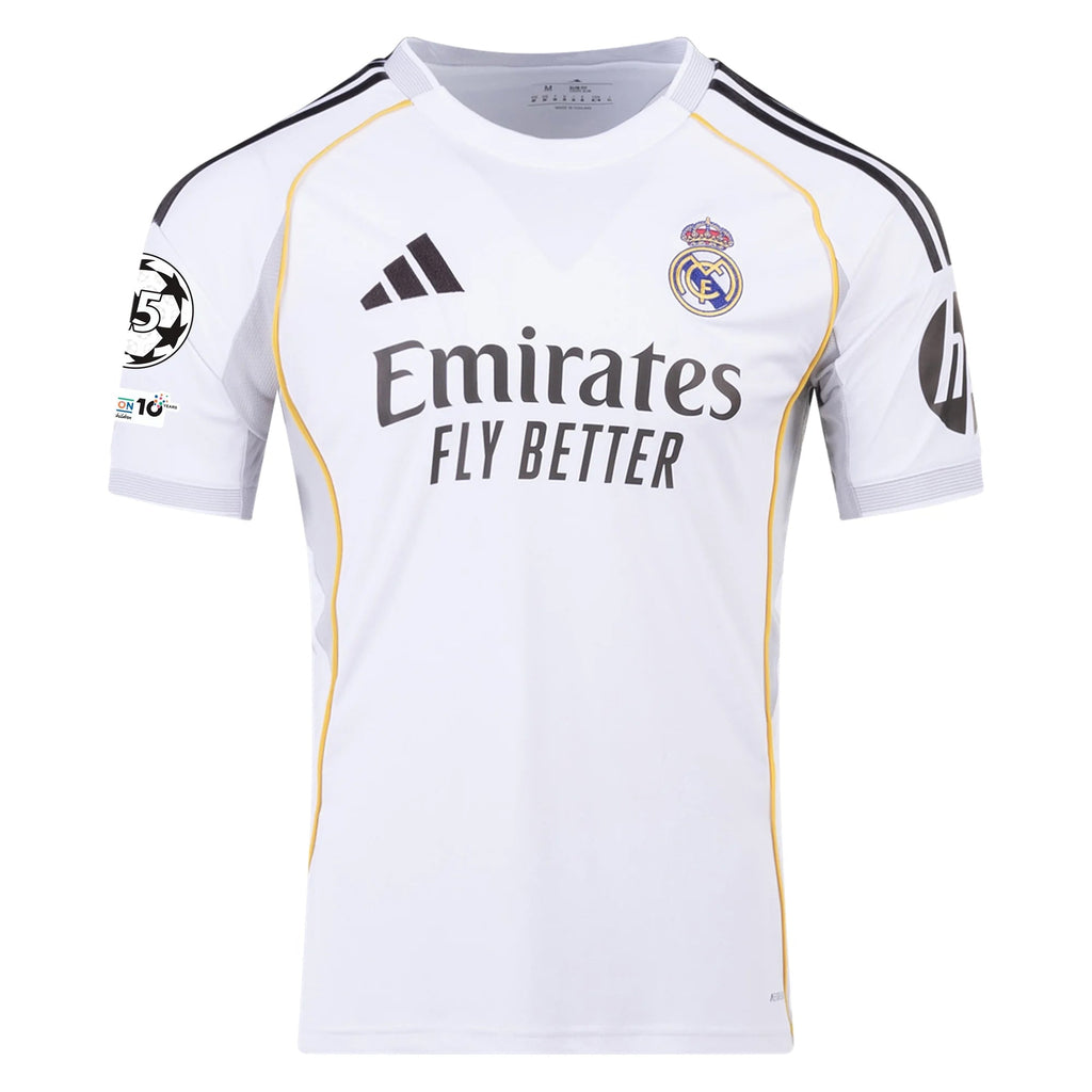 adidas Brahim Díaz Real Madrid 25/26 Home Jersey w/ Champions League Patches (White)