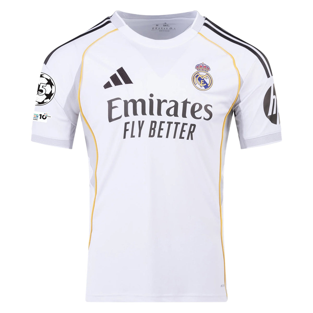 adidas David Alaba Real Madrid 25/26 Home Jersey w/ Champions League Patches (White)
