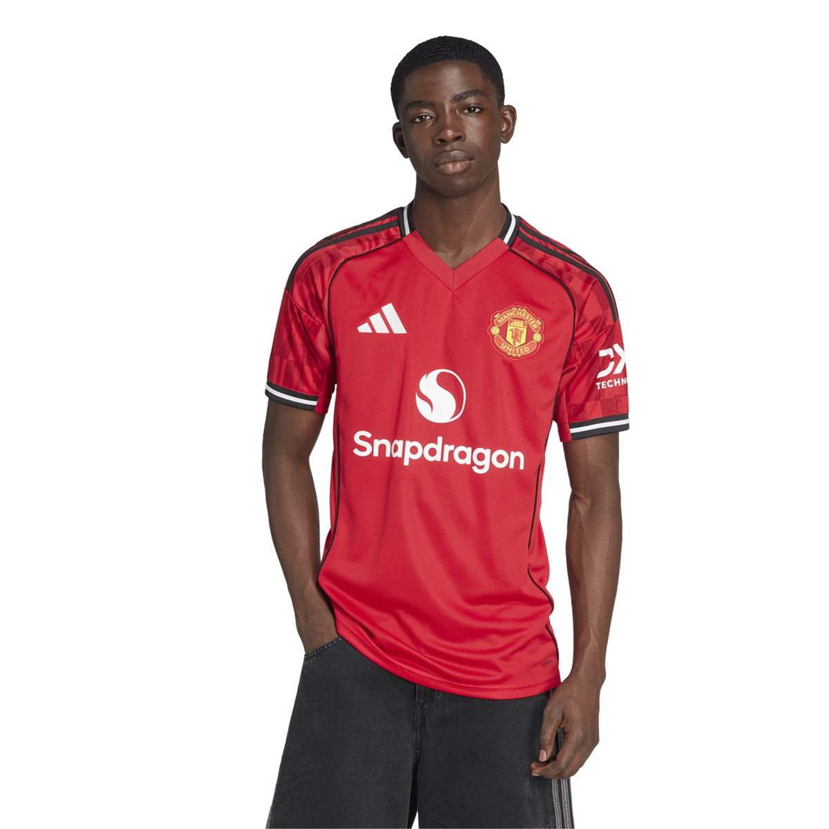adidas Mainoo Men's Manchester United Home Jersey 25/26 w/ EPL + NRFR Patches (Red)
