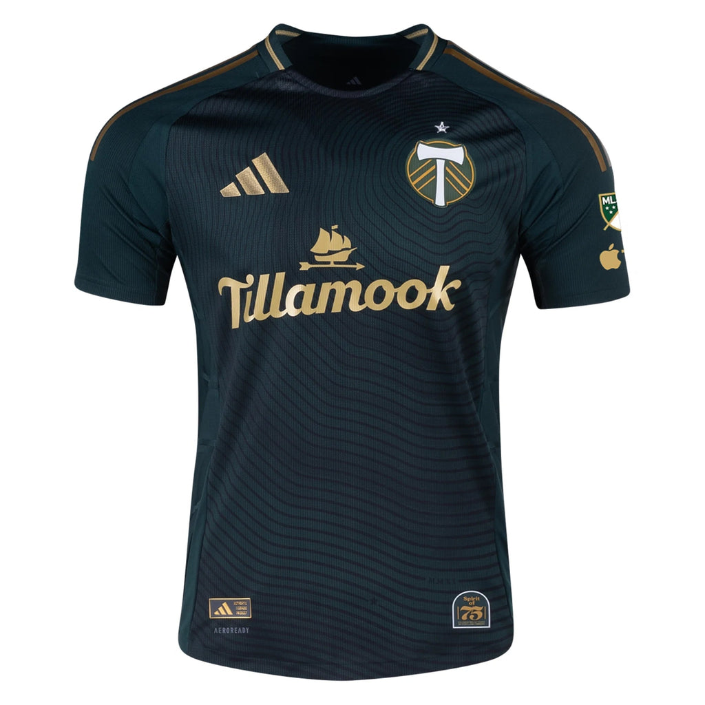 adidas Jimer Fory Portland Timbers Authentic Home Jersey w/ MLS & Apple Patch 25/26 (Green/Gold)