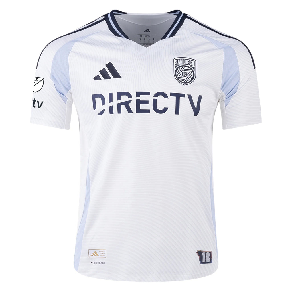 adidas San Diego FC Authentic Willy Kumado Away Jersey 25/26 w/ MLS & Apple Patch (White)