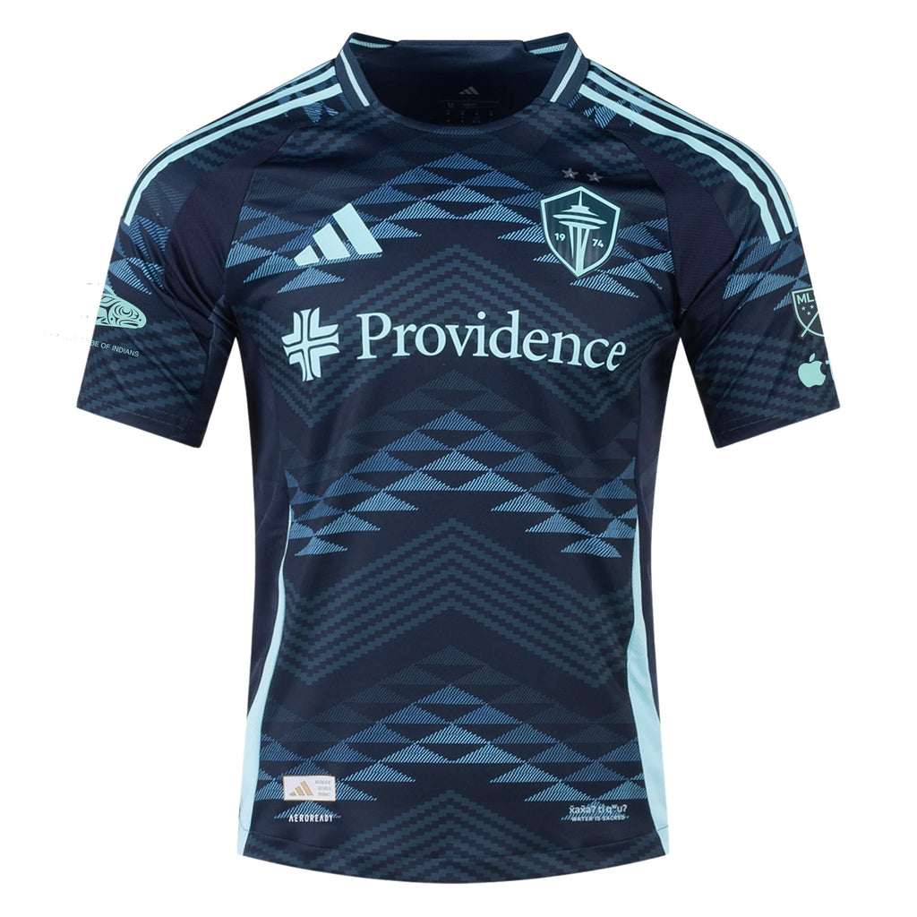adidas N. Tolo Seattle Sounders Authentic Away Jersey 25/26 w/ MLS Patches & Sponsor (Aura Ink)