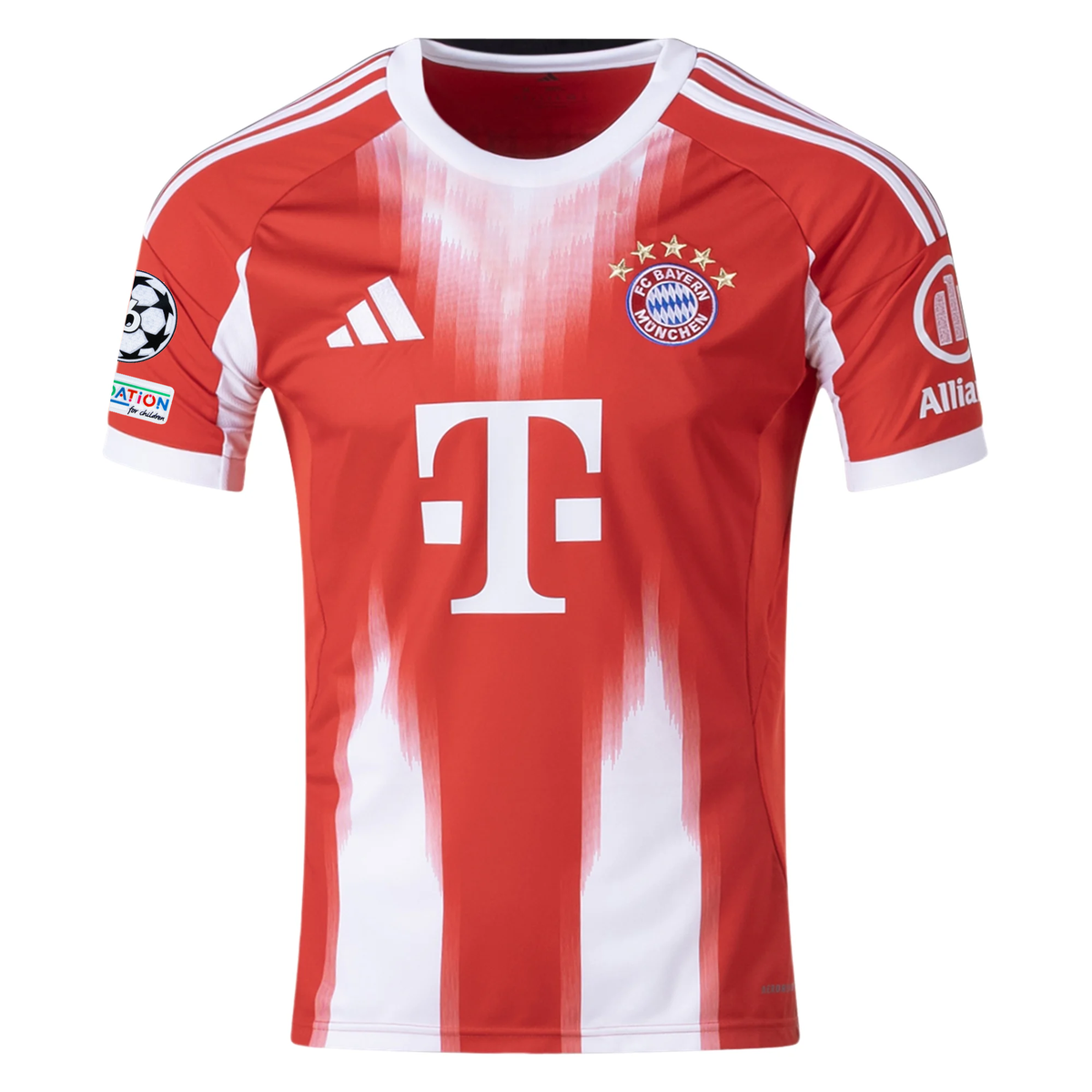 adidas Bayern Munich Tah Home Jersey w/ Champions League Patches 25/26 (Red)