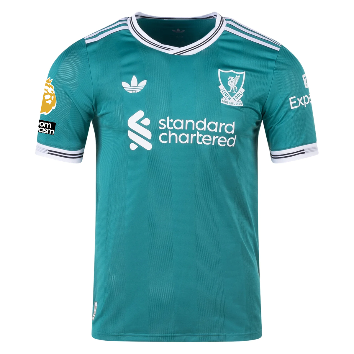 adidas Liverpool FC Authentic Florian Wirtz Third Jersey w/ EPL + No Room For Racism Patches 25/26 (Sea Green)