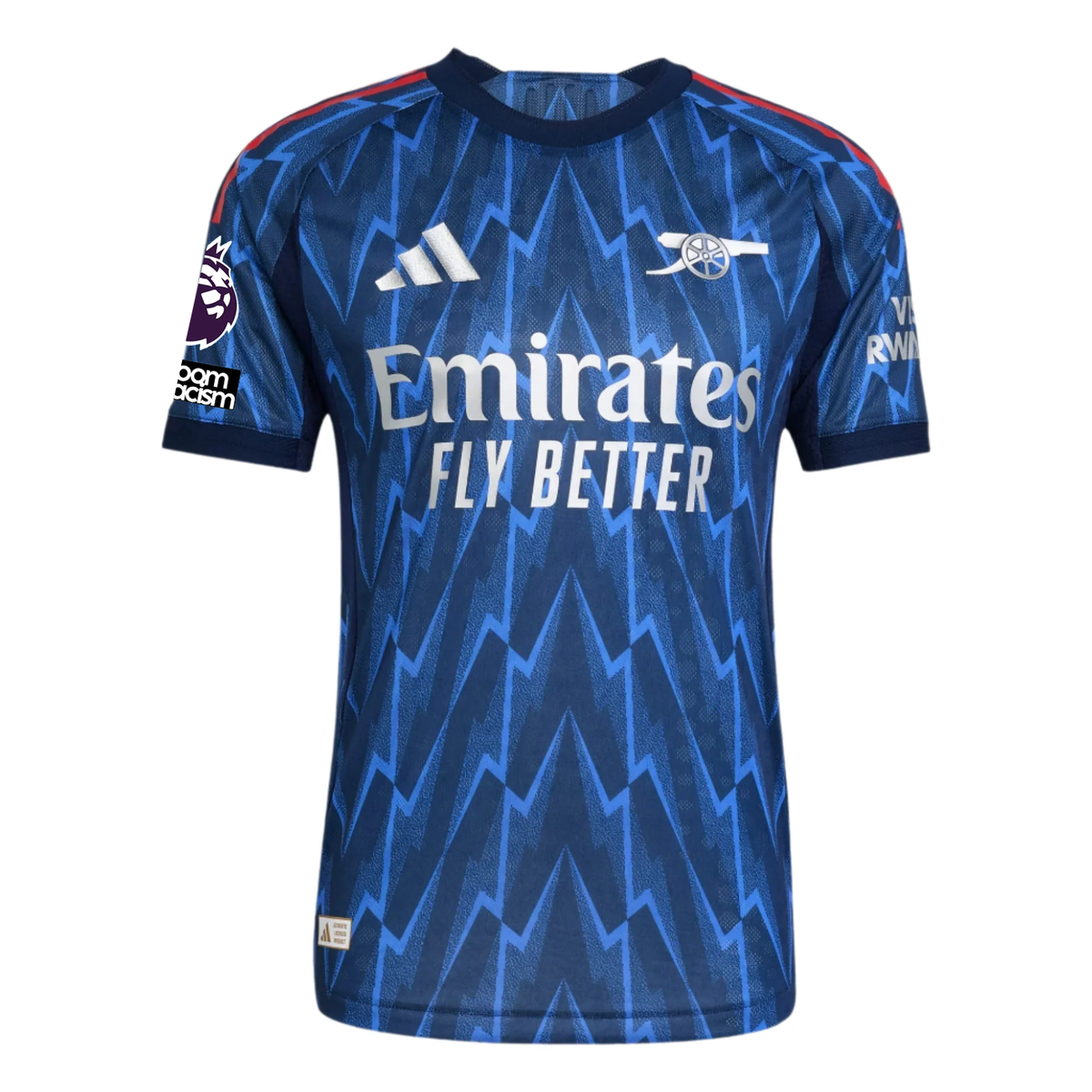adidas Arsenal Authentic Away Jersey w/ EPL + No Room For Racism 25/26 (Indigo/Silver)