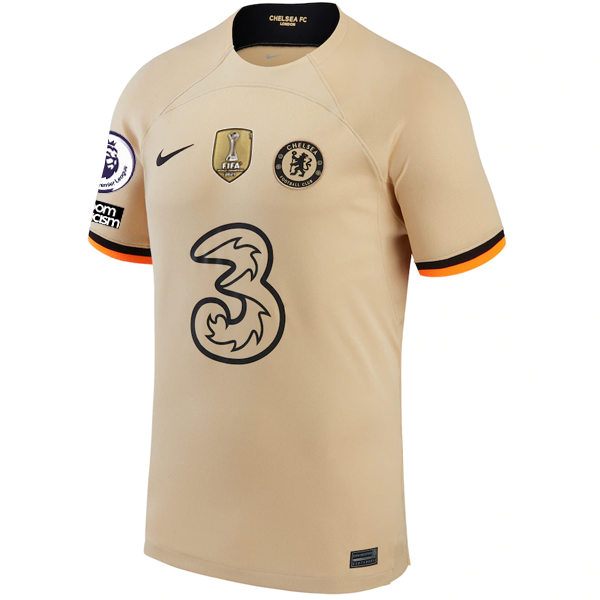Nike Chelsea Mateo Kovacic Third Jersey w/ EPL + No Room For Racism + Club World Cup Patches 22/23 (Sesame/Black)