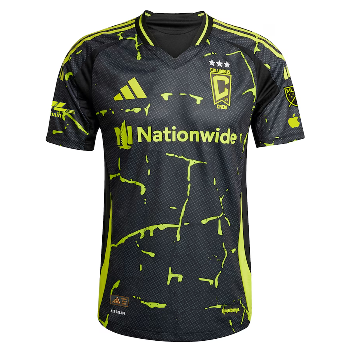 adidas Taha Habroune Columbus Crew Authentic Away Jersey w/ MLS Patches 25/26 (Black/Yellow)