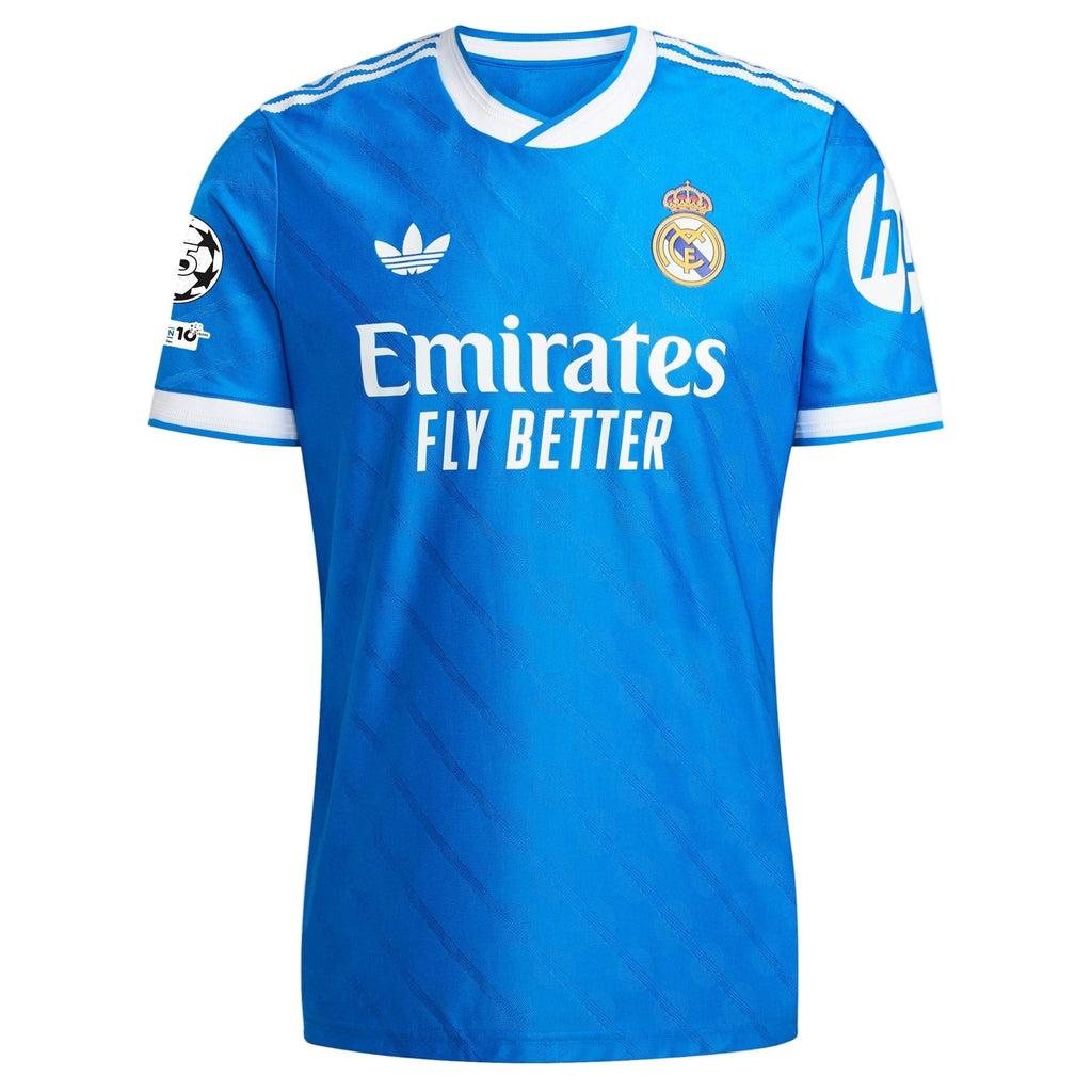 adidas Men's F. Mendy Real Madrid 25/26 Authentic Third Jersey w/ Champions League Patches (Blue)