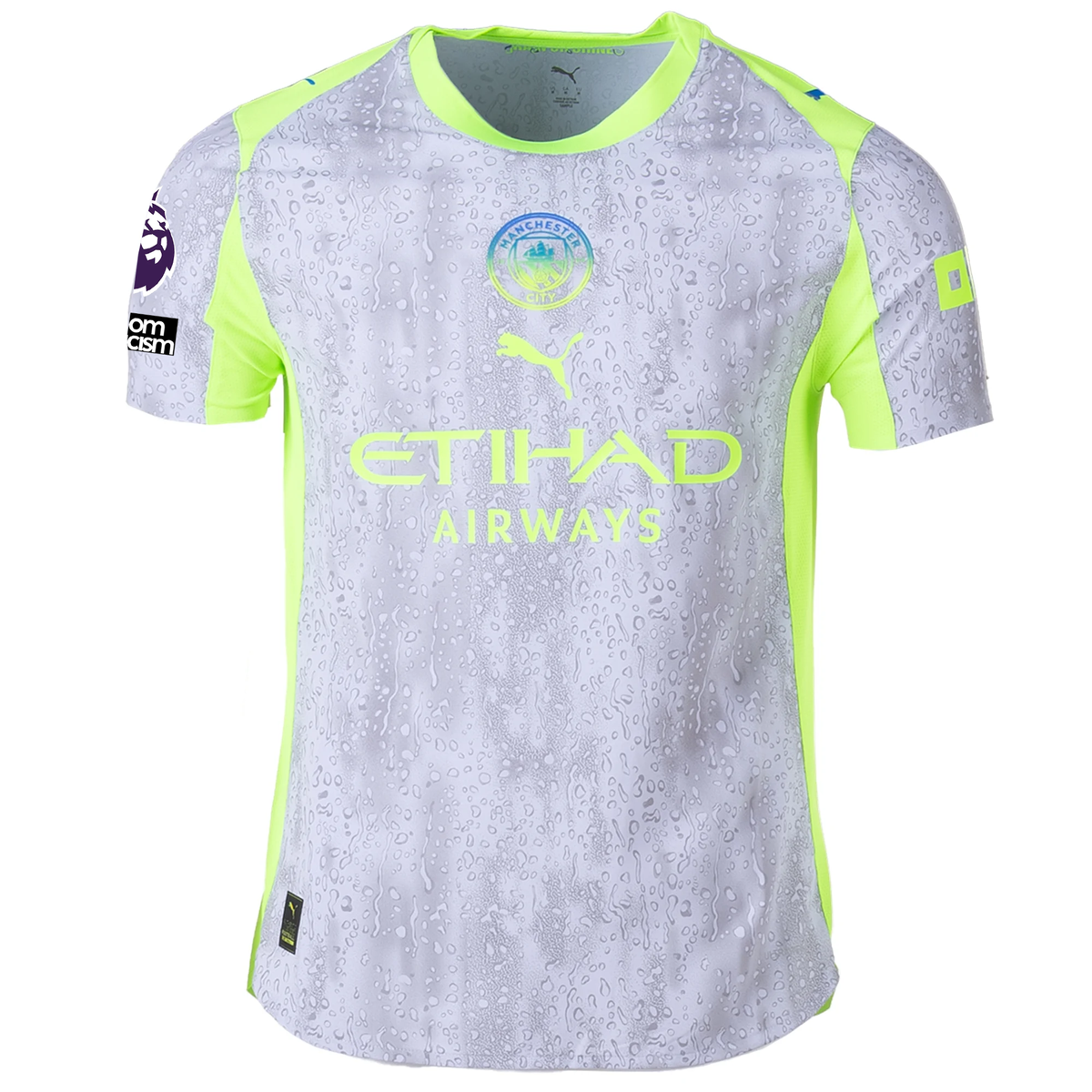 Puma Manchester City Authentic Akanji Third Jersey w/ EPL + No Room For Racism 25/26 (Cool Weather/Pro Green)