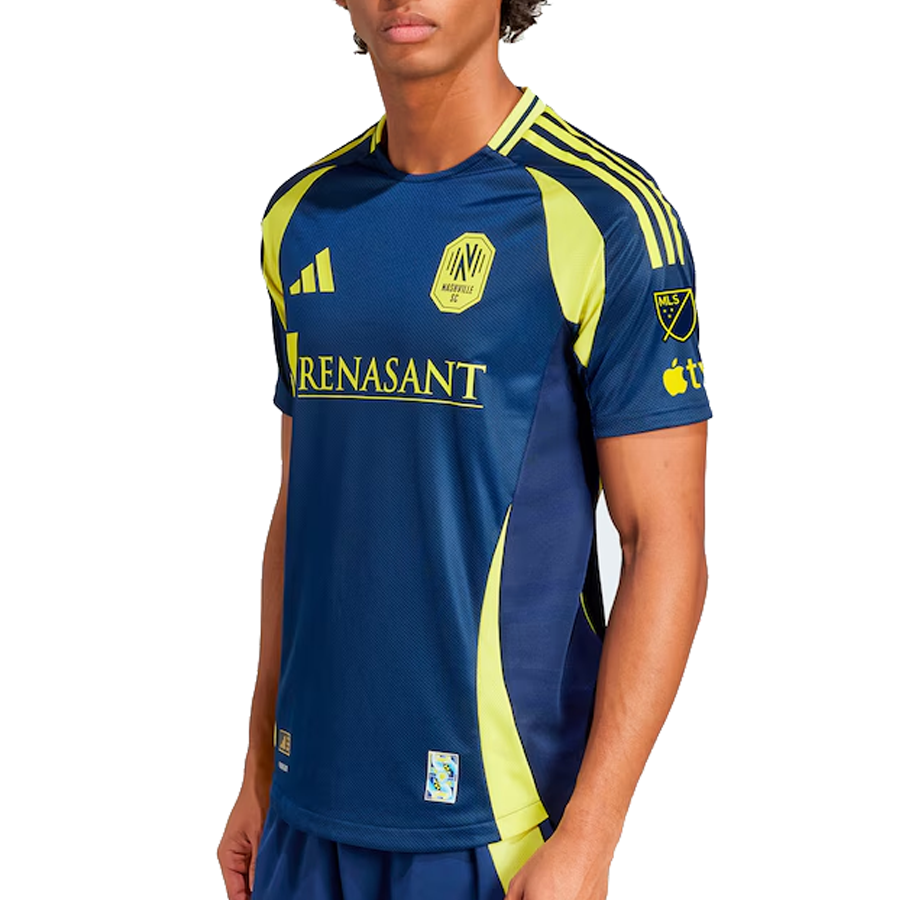adidas Nashville Authentic Jacob Shaffelburg Away Jersey w/ MLS + Apple TV 25/26 (Tena Blue)