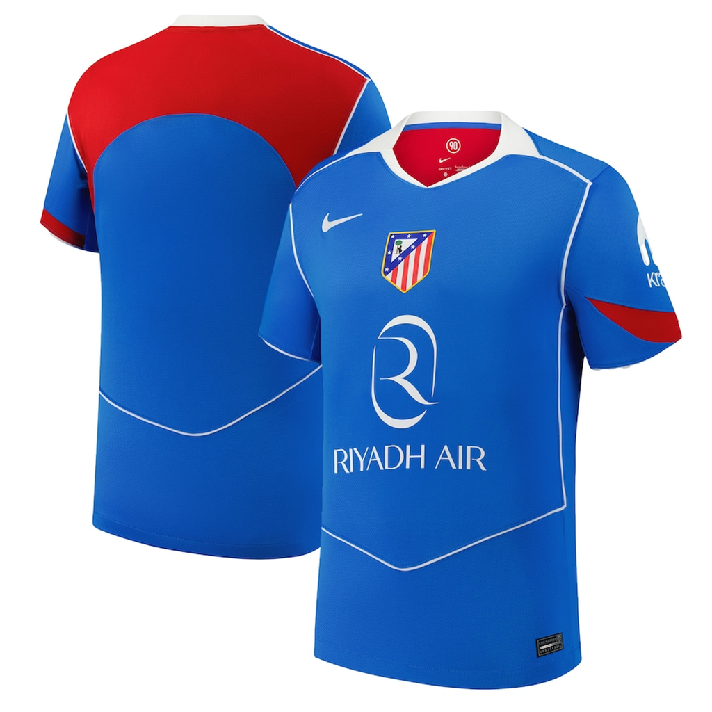 Nike Men's Atletico Madrid Nicolás González T90 Third Jersey La Liga Patch 25/26 (Photo Blue/Sport Red)