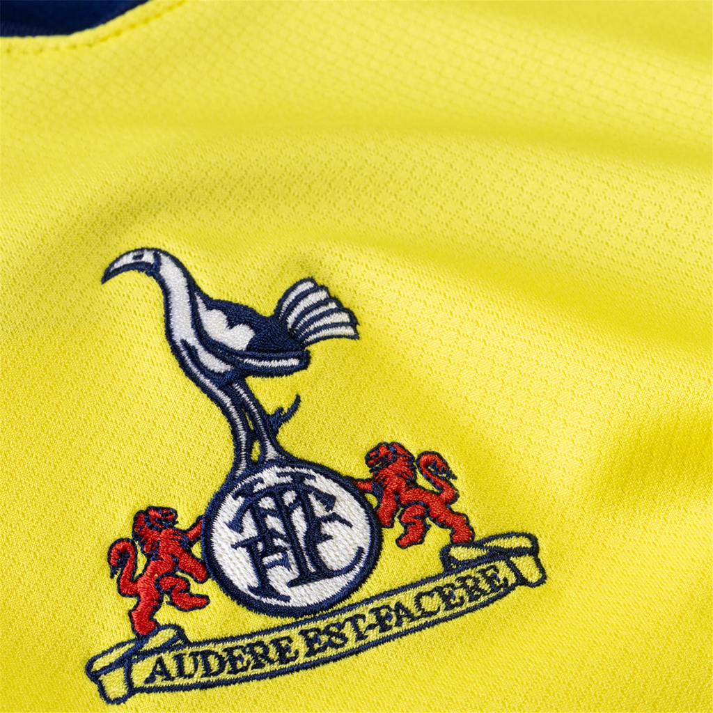 Nike Men's Tottenham T90 Third Jersey w/ EPL + No Room For Racism 25/26 (Dynamic Yellow/Blue Void)