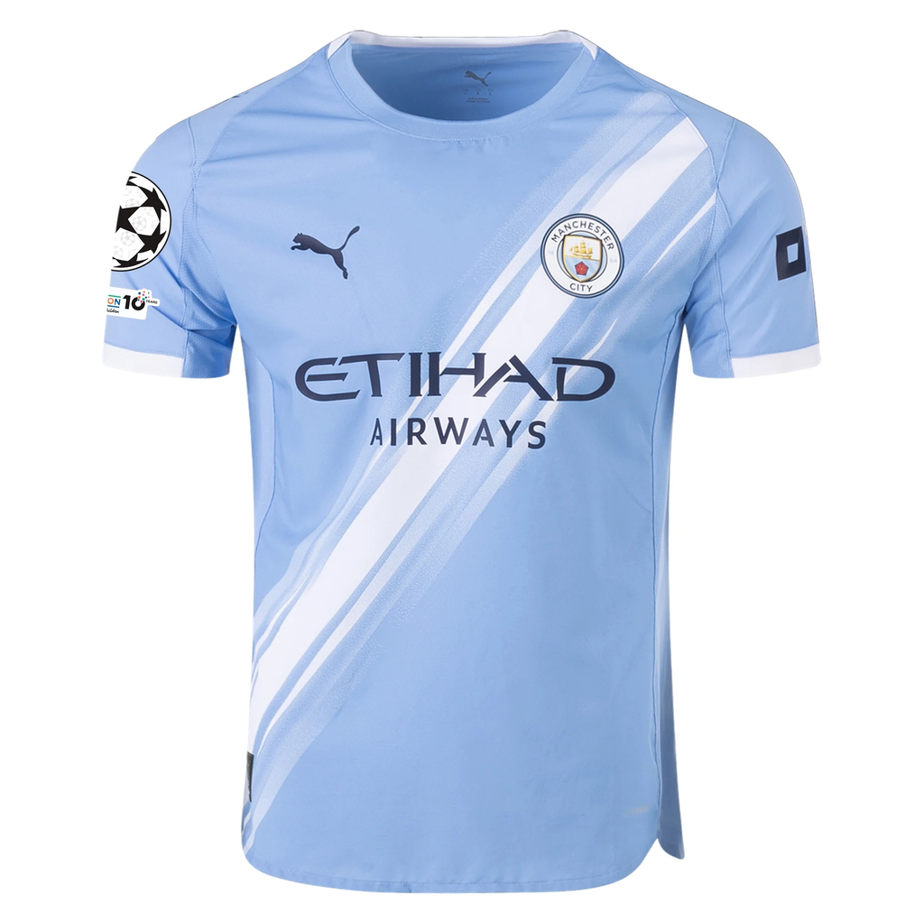 Puma Manchester City Authentic Reijnders Home Jersey w/ Champions League Patches 25/26 (Team Light Blue/White)